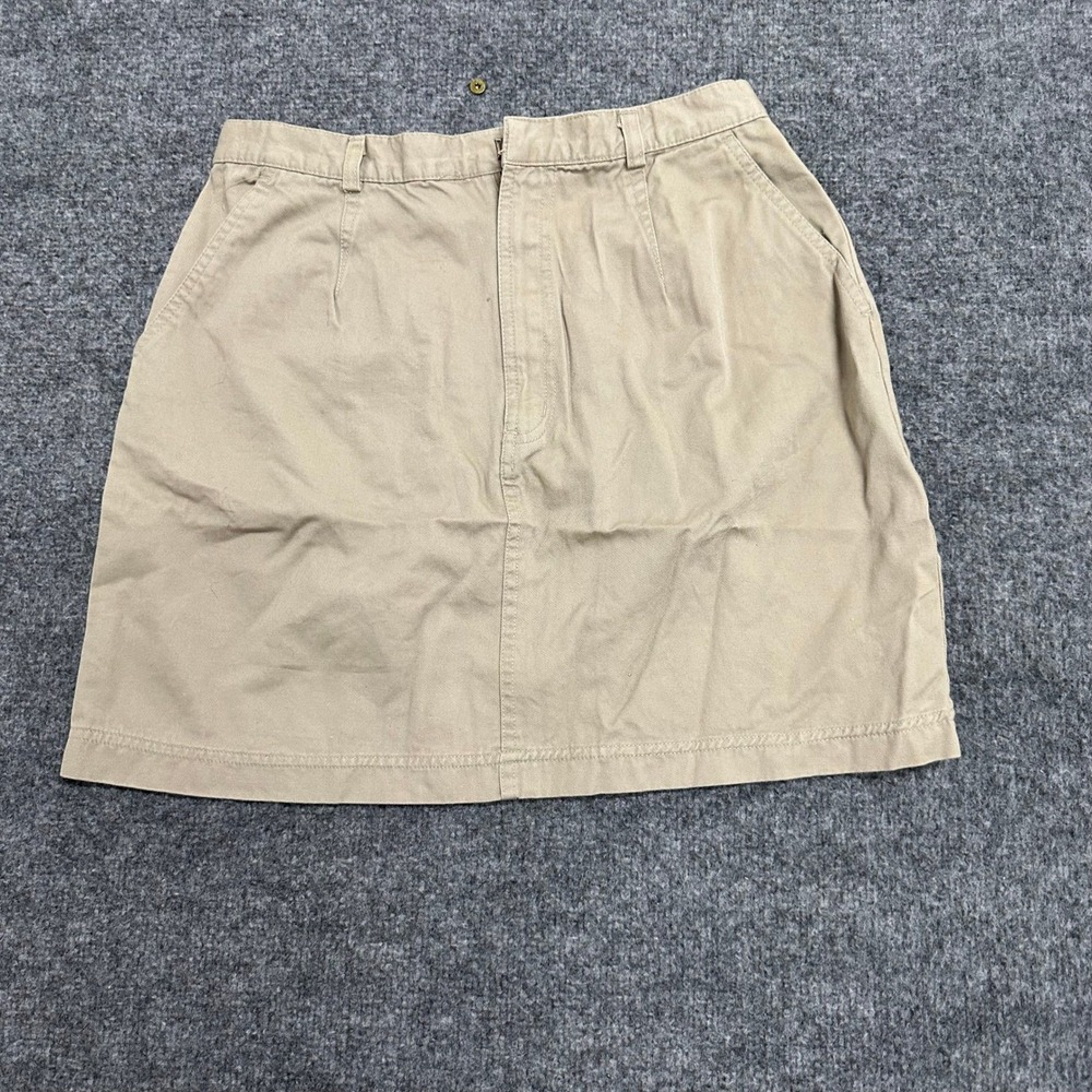 Basic Editions Skirt Womens Size 12 Beige Cotton Casual Cargo Pocket Mini Skirt